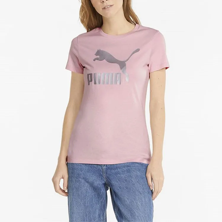 PUMA Set in Sleeve T Shirt Women's Pink-2