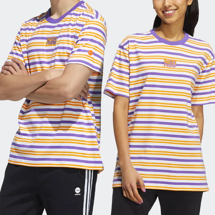 Adidas Neo SS22 T Shirt Unisex Purple Yellow White Multicolor-1
