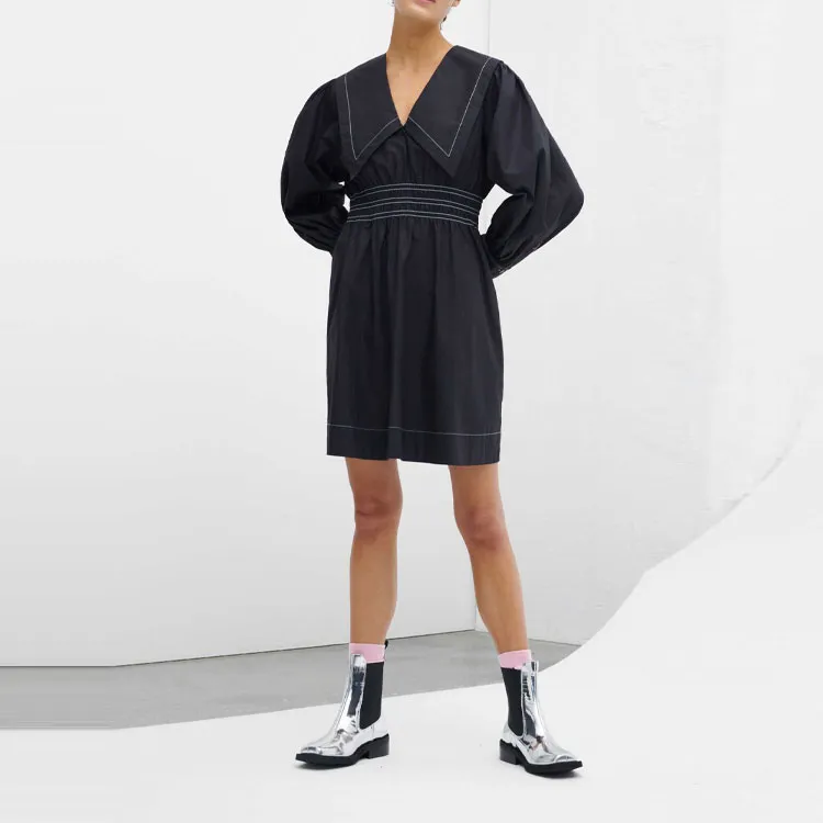 GANNI Long Sleeved Dresses Women's Black-2