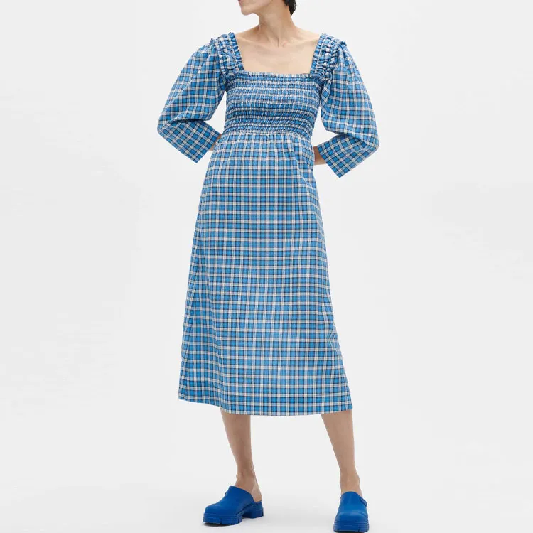 GANNI Long Sleeved Dresses Women's Blue-2