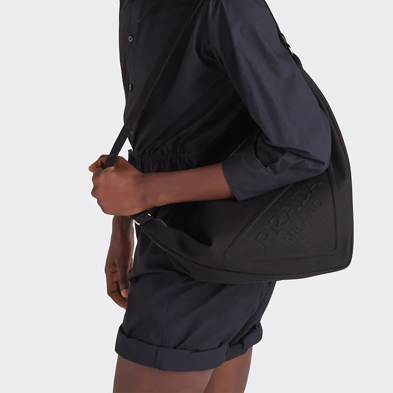 PRADA Canvas Triangle Bag Black-10