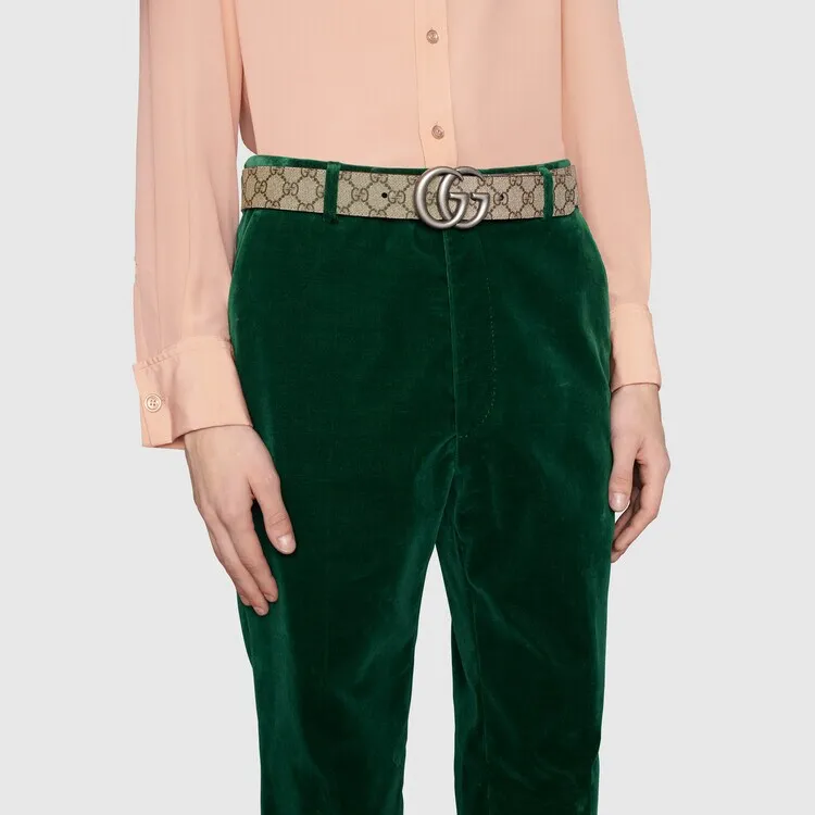 GUCCI Reversible Gg Supreme Belt Beige/Ebony-5