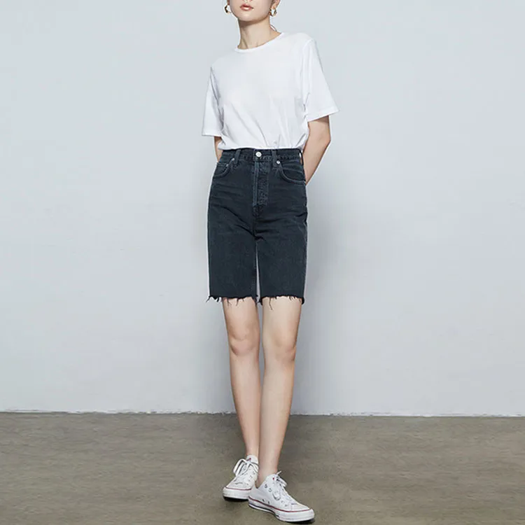 AGOLDE Knee length Denim Shorts-2