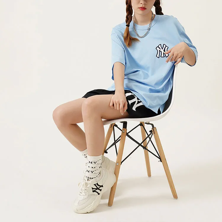 MLB Old Flower T Shirts Unisex Blue-5