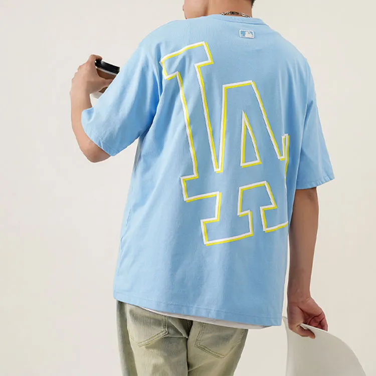MLB Los Angeles Dodgers T Shirts Unisex Light Blue-5