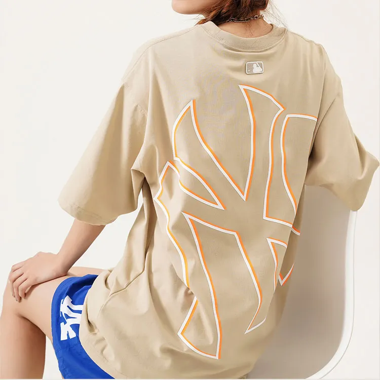 MLB T Shirt Unisex Beige Yellow-4