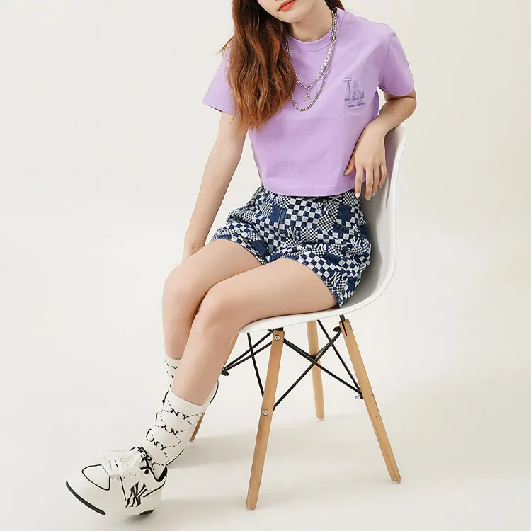 MLB Set in Sleeve T Shirt Women's Lavender Light Purple-2