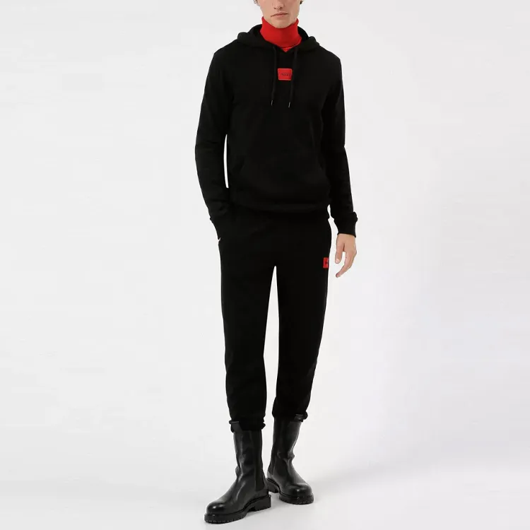 HUGO BOSS Logo Patch Drawstring Hoodie-2
