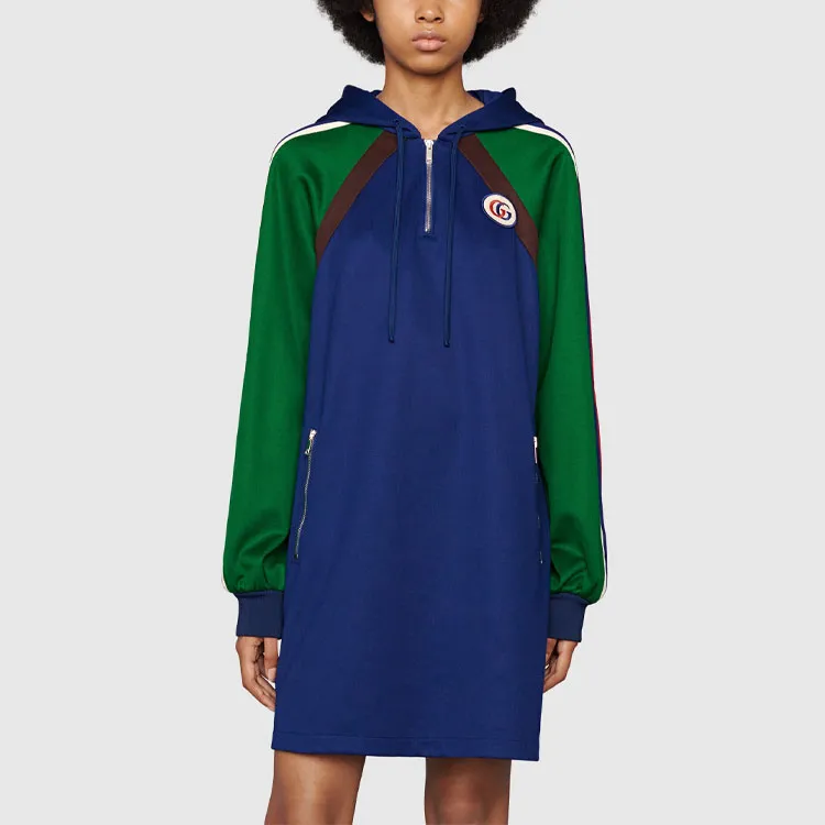GUCCI SS22 Long Sleeved Dress Women's Blue-2