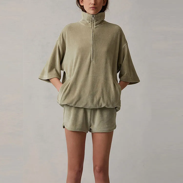 Fear Of God Essentials Sweatshirt Women's Gray Green-3
