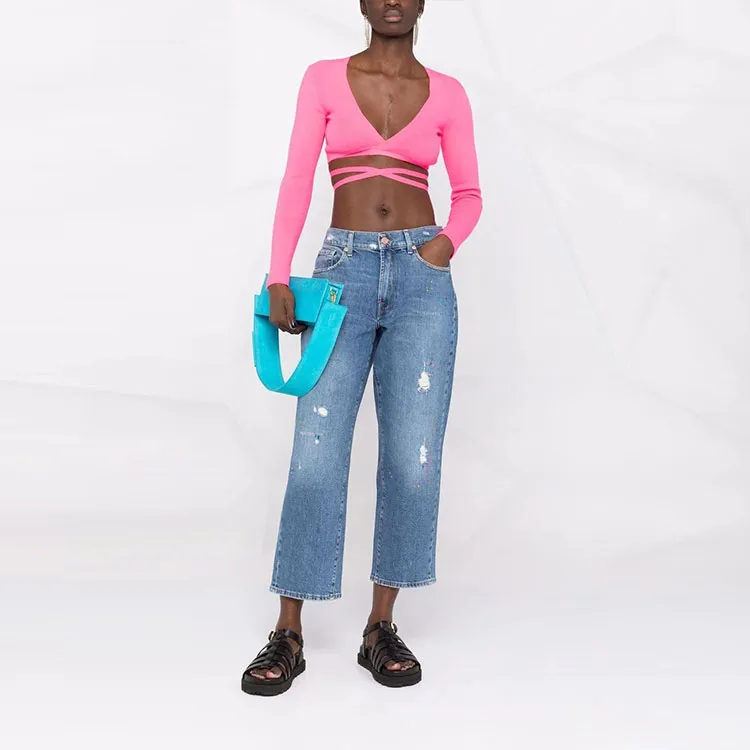 MSGM V-Neck Cropped Top-1