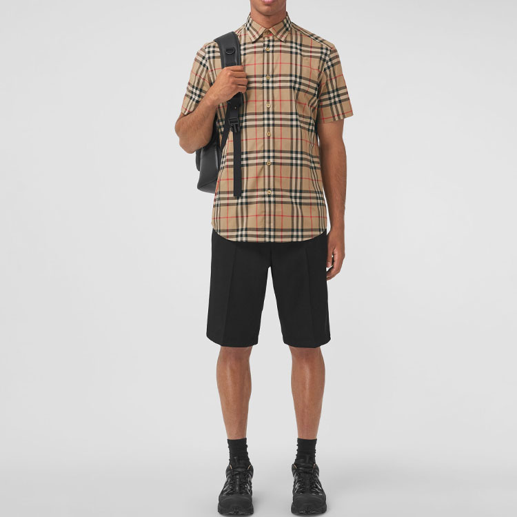 Burberry Checked Short-Sleeved Shirt XS - POIZON