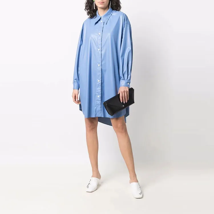 MM6 Maison Margiela Long Sleeved Dresses Women's Blue-1