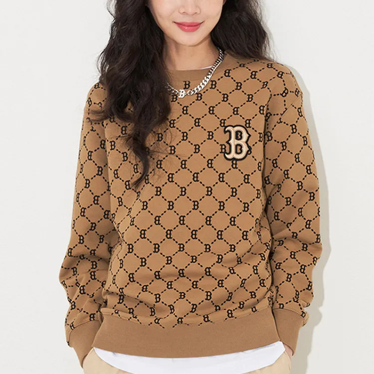 MLB Old Flower Sweatshirts Unisex Brown-3