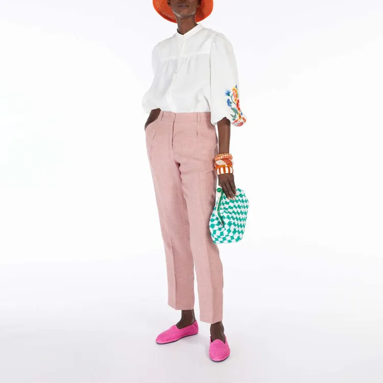 WEEKEND MaxMara Nobile Collection Casual Pants Women's Pink-3