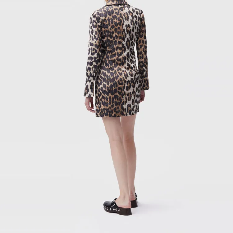 GANNI Long-Sleeved Dresses Women's Brown-3