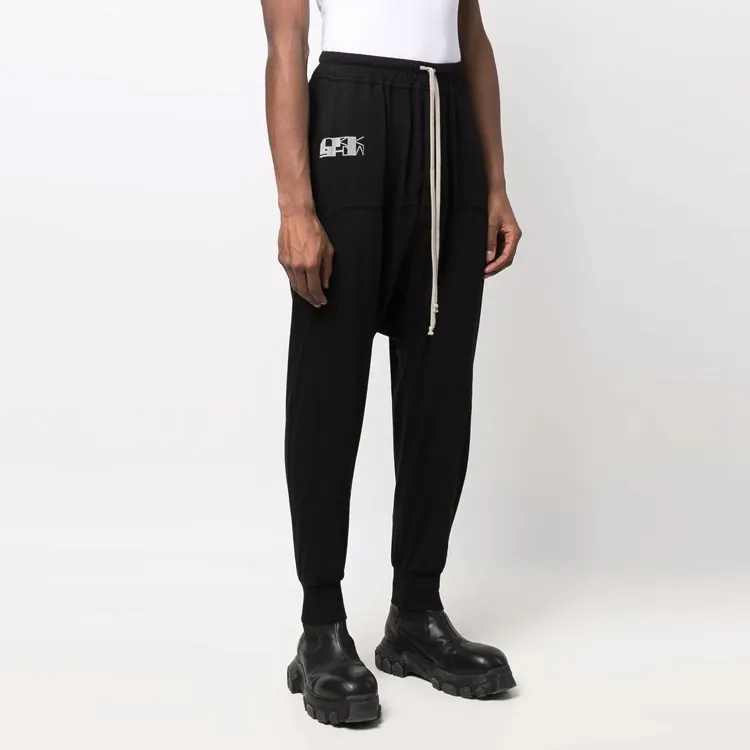 Rick Owens DRKSHDW Logo print Drop crotch Trousers-2