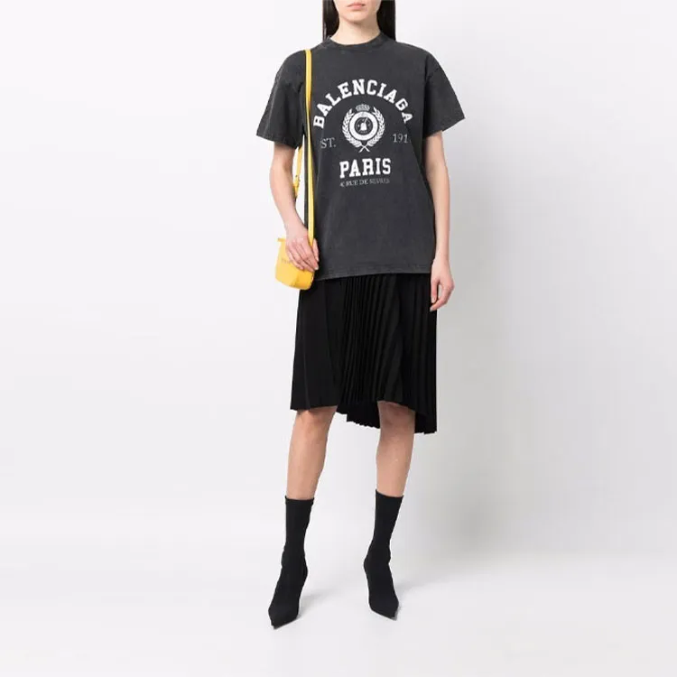Balenciaga College 1917 T Shirt Black/White-2