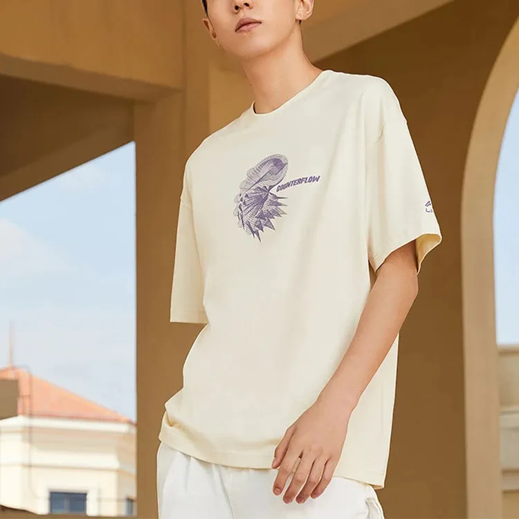 LiNing CF Tracing Sports Lifestyle Collection T Shirt Unisex Bone White-2