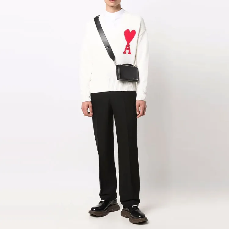 Ami Paris Ami De Coeur V Neck Sweater-2