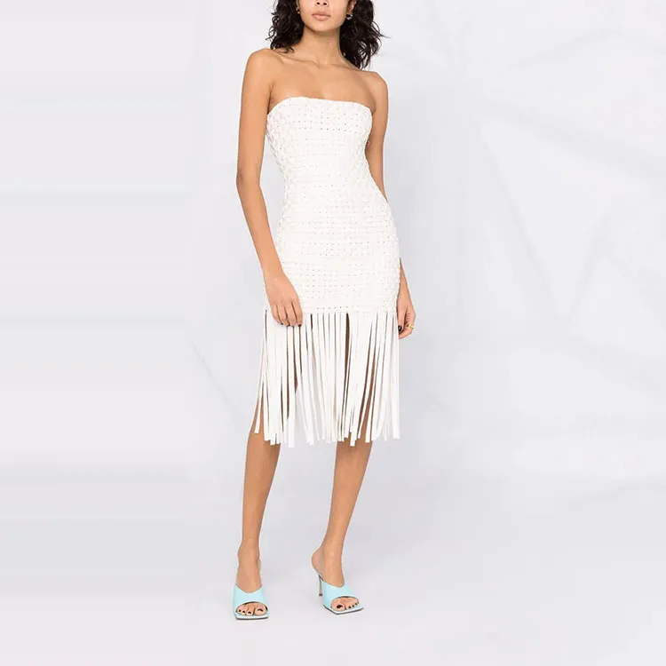 PINKO SS22 Sleeveless Dress Women's White-1