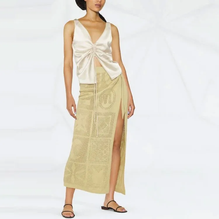 NANUSHKA Drawstring-gathered Sleeveless Satin Blouse-1