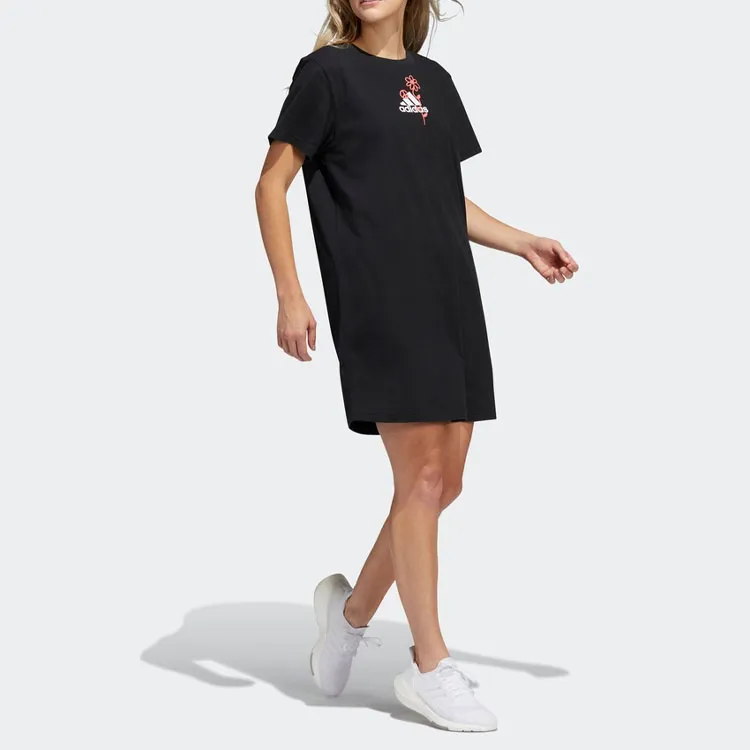 Adidas Short Sleeved Dress Women's Black-3
