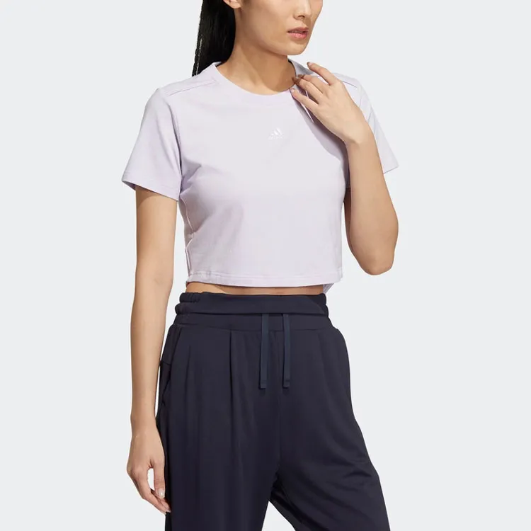 Adidas Crop Tops Women's Light Purple-2