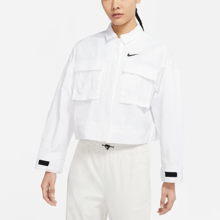 Nike Sportswear Essentials Series Jackets Women's White-3