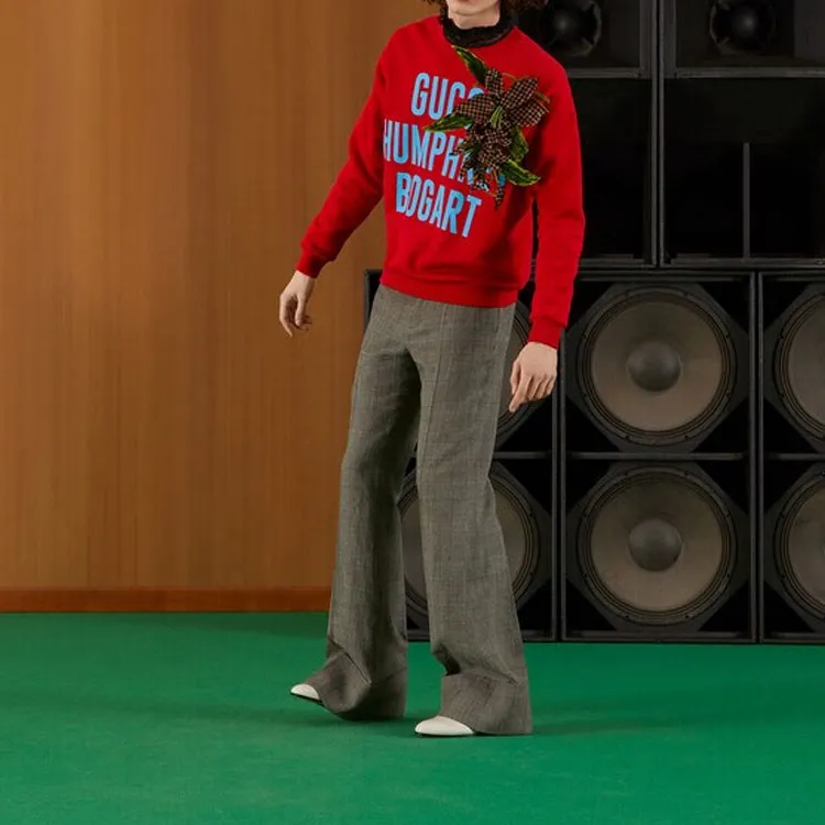 GUCCI Humphrey Bogart Print Crewneck Sweatshirt-2