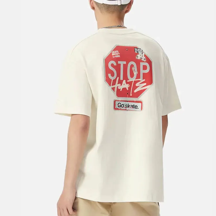 LiNing x Og_slick Skateboard SS22 T Shirt Men's Ecru-3