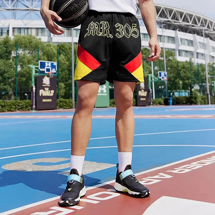 LiNing Casual Shorts Men's Black Red-2