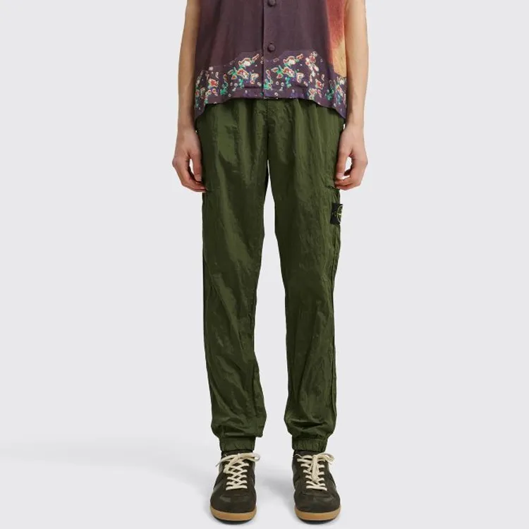 STONE ISLAND Fall Knitted Sports Pants Men's Olive-2