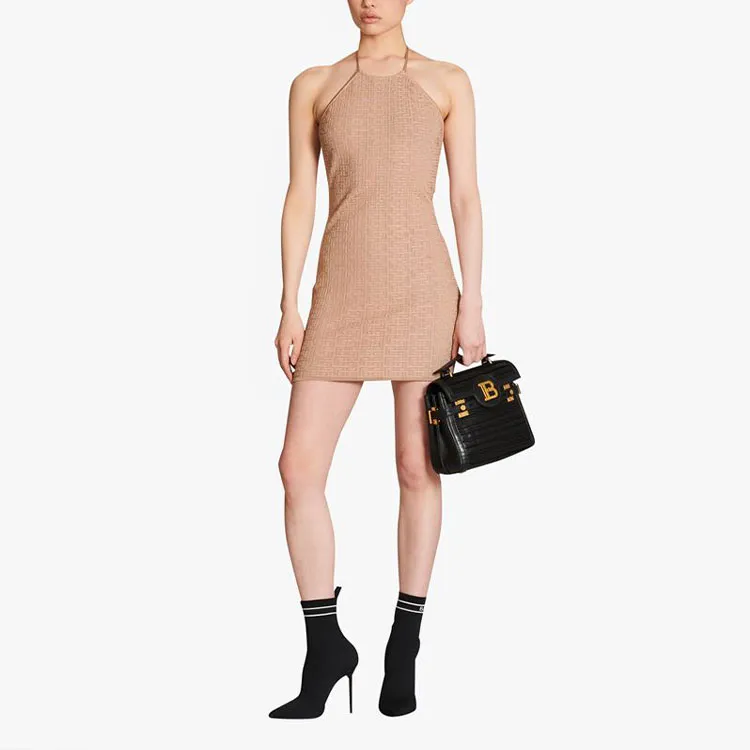 BALMAIN Sleeveless Dresses Women's Brown-1