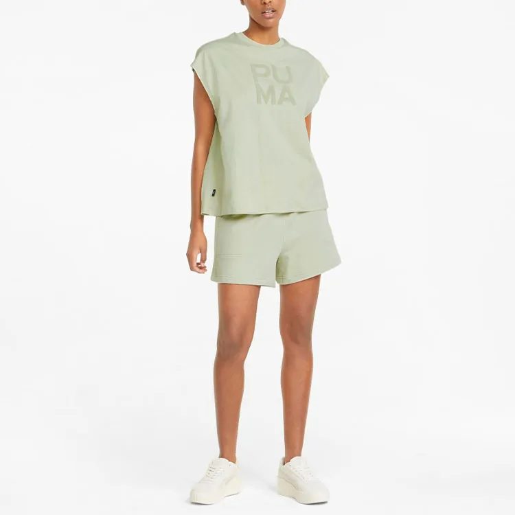 PUMA Downtown Casual Shorts Women's Moss Green-3