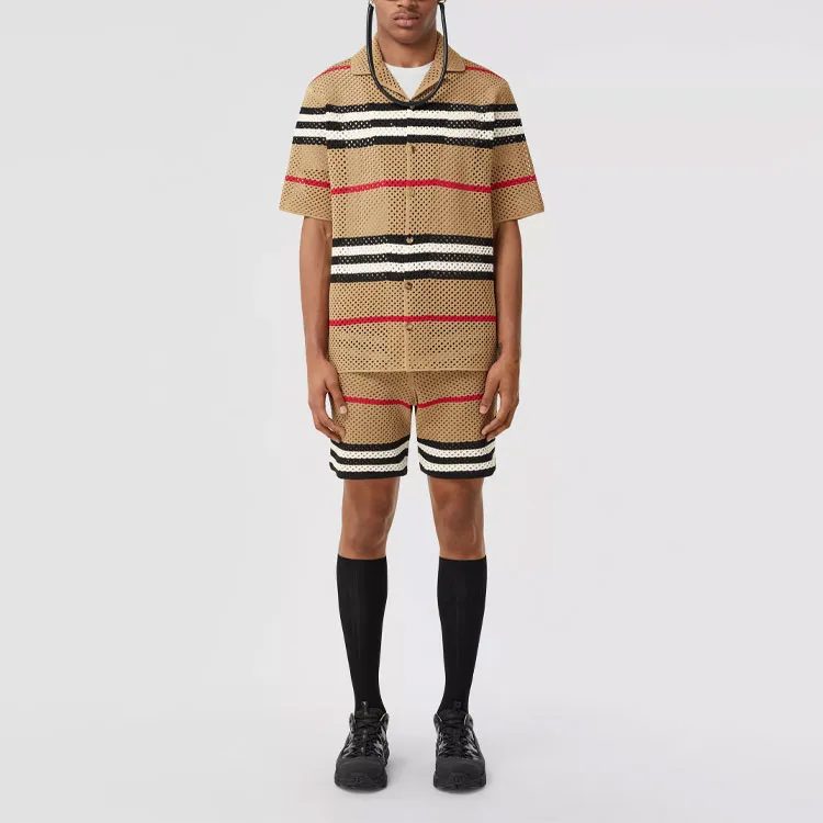 Burberry Icon Stripe Pointelle Knit Shirt-1