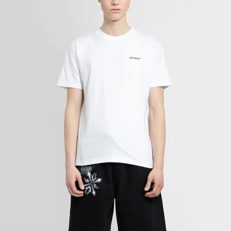 OFF WHITE Wave Diag Slim Short Sleeve Tee -3