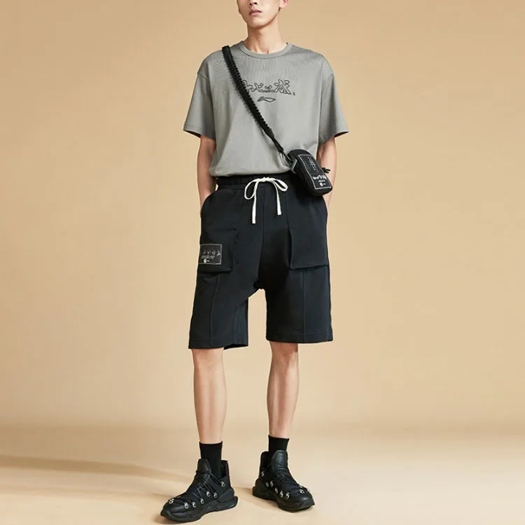 LiNing Li Ning X Jackie Chan Co branded Kung Fu Series Casual Shorts Men's Black-2