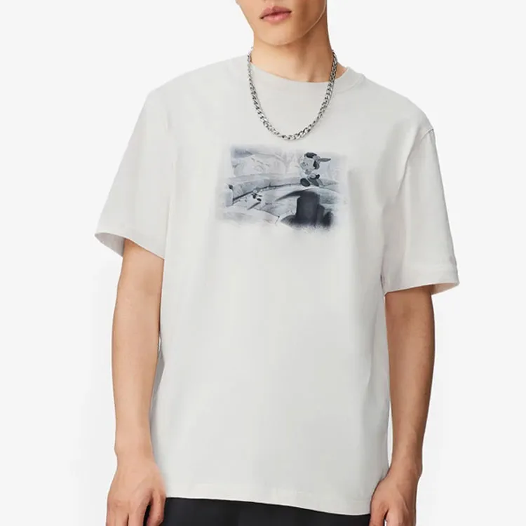 LiNing x Disney Sports Trend Series T Shirt Men's White Sand Gray-3