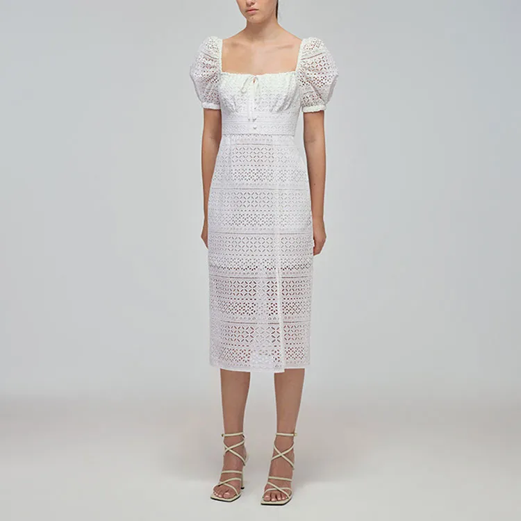 Self portrait Short Sleeved Dress Women's White-2