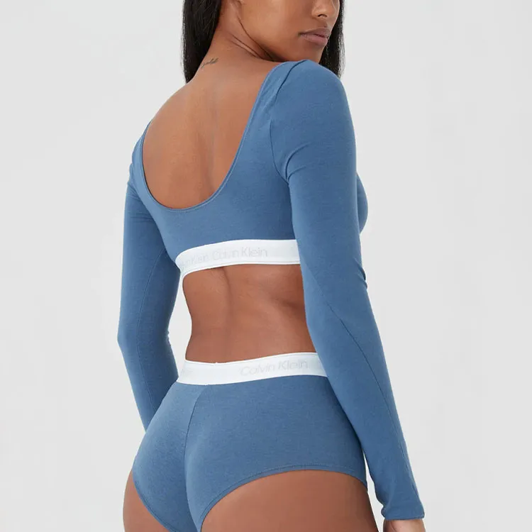 KITH Women's For Calvin Klein Seasonal Long Sleeve Bralette 'Sea'-3