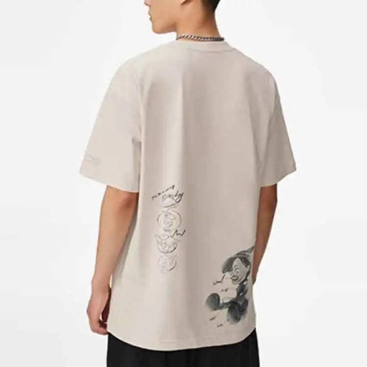 LiNing x Disney Collaboration Sports Lifestyle Collection T Shirt Men's White Sand Gray-6
