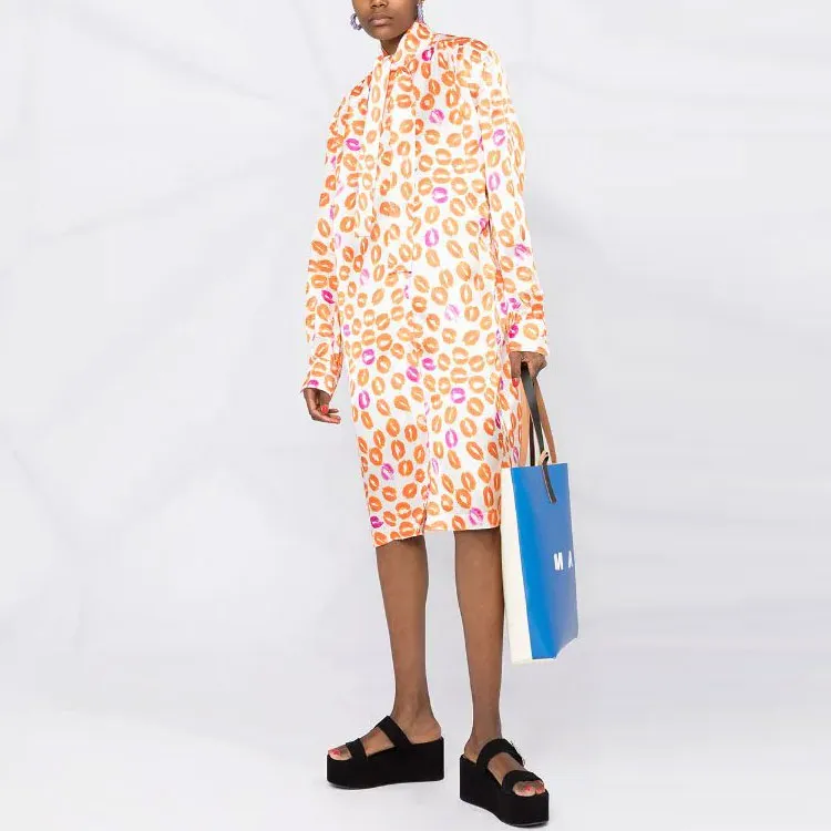 MARNI Long-Sleeved Dresses Women's Orange-2