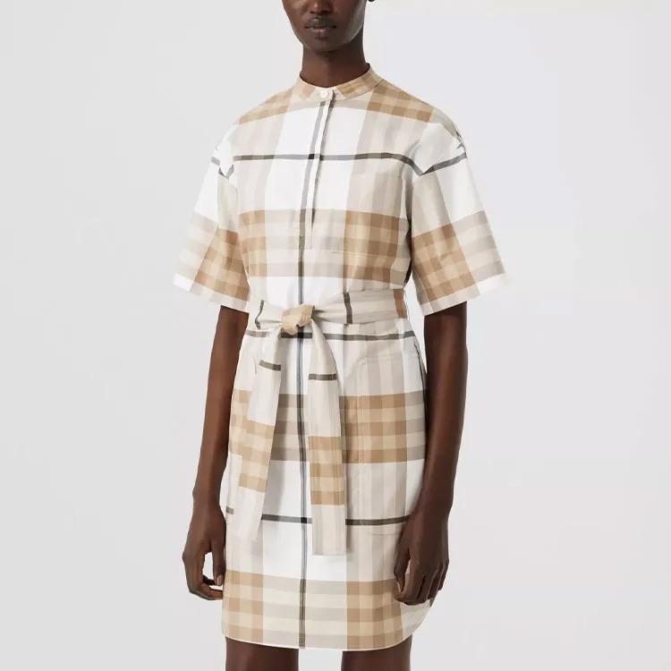 Burberry SS22 Short Sleeved Dresses Women's Frost White-3