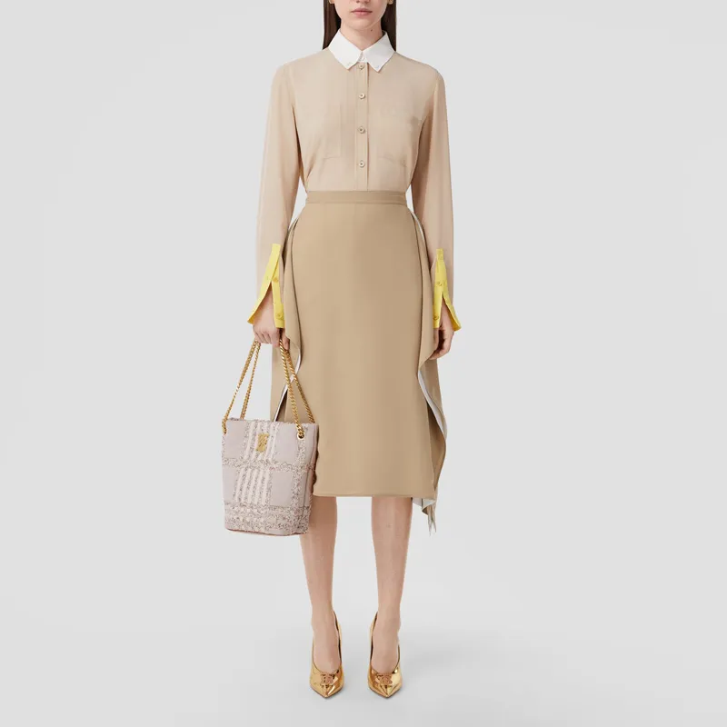 Burberry Lola Bag Sheepskin Bucket Bag, Handbag, Shoulder Bag Women's Natural-9