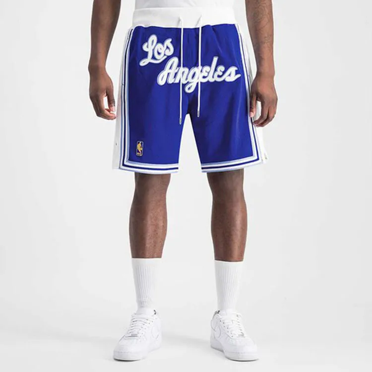 Mitchell & Ness x NBA X Just Don Basketball Shorts Men's Blue White Multicolor-2
