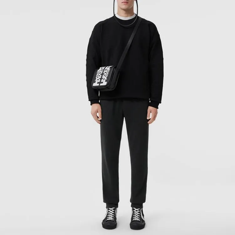 Burberry SS22 Straight Fit Elastic Cuff Sports Sweatpants Men's Black 80507331-1