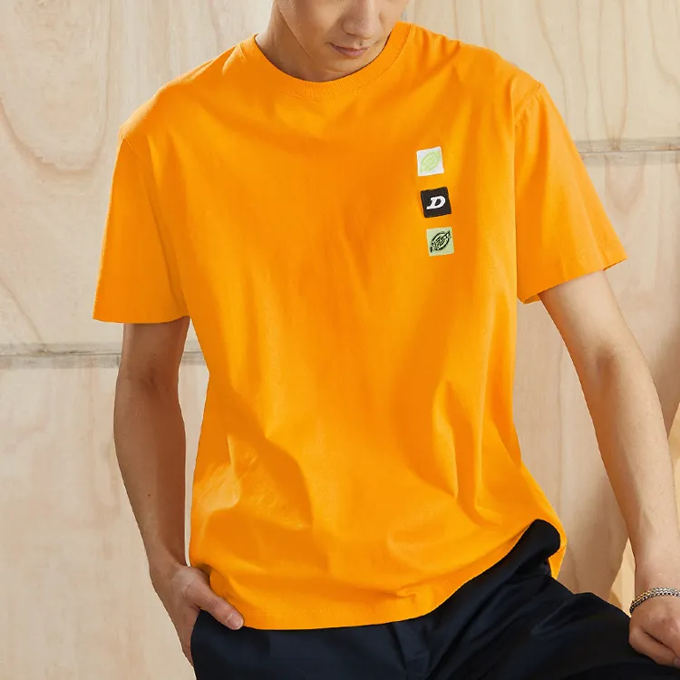 Dickies Drop Shoulder Sleeve T Shirt Unisex Bright Orange-5