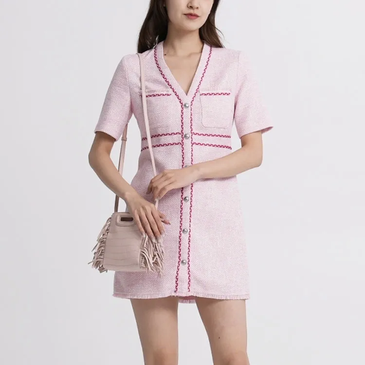 Maje Short Sleeved Dresses Women's Pink-2
