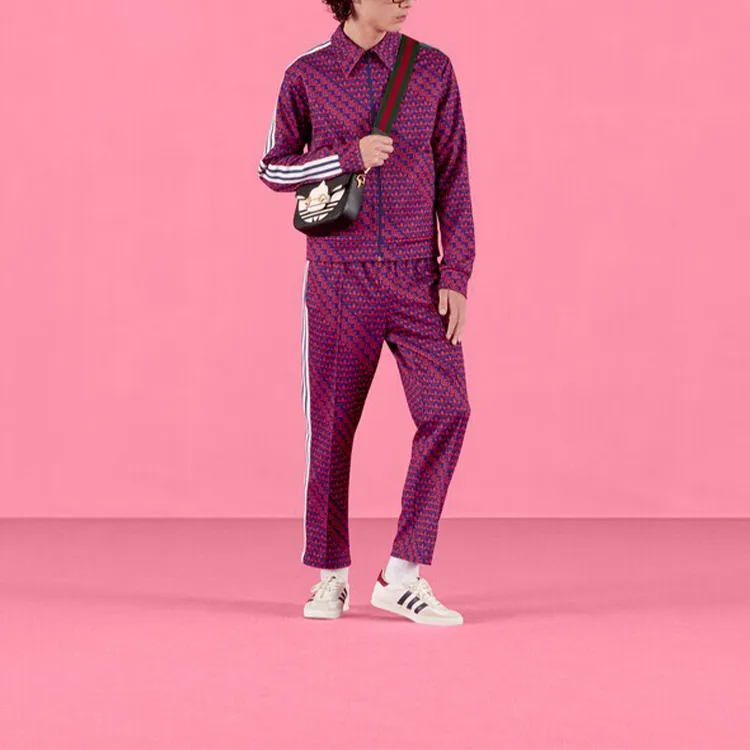 GUCCI X Adidas Double G And Trefoil Print Sweatpants-1